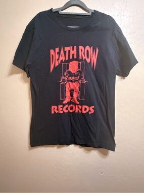Death Row Records Black Graphic Tee - Red Print